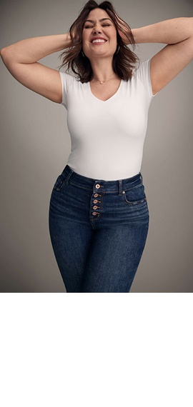 Plus Size edgely™ Mid Rise Relaxed Boyfriend Wide Leg Jean