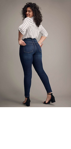 Plus Size edgely™ Curvy High Rise Ripped Super Skinny Jean