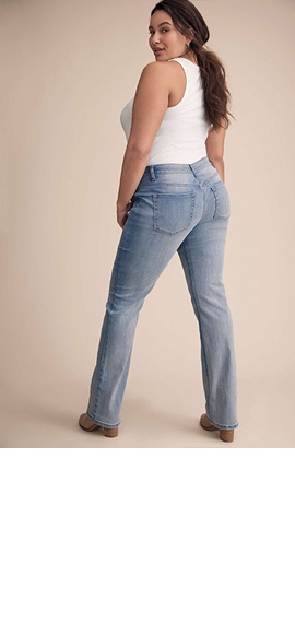 Plus Size Flare Jeans, Wide Leg Jeans For Women