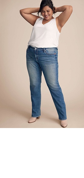 Plus Size Straight Leg Jeans For Women
