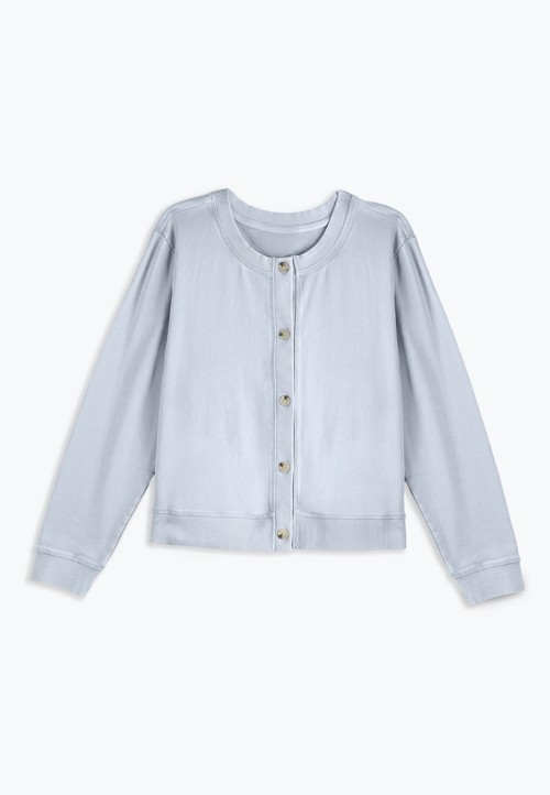 Washed Terry Button Front Cardigan image