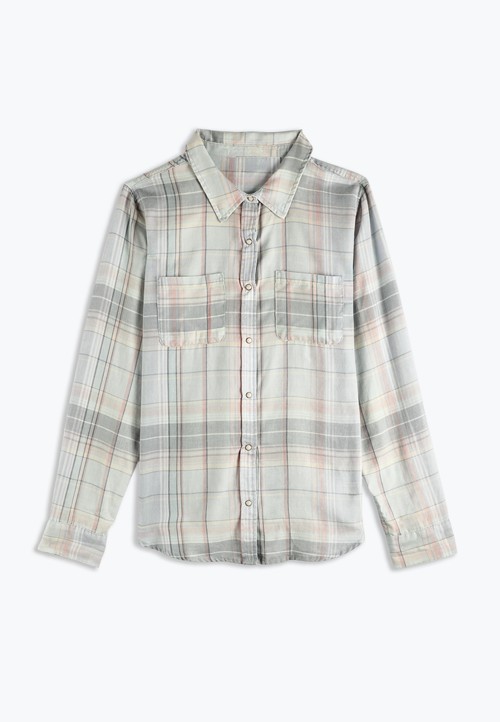 Washed Plaid Button Down Shirt image