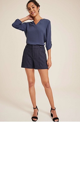 teez her, Shorts, Teez Her Sz Medium Blue Slendarizing Skort