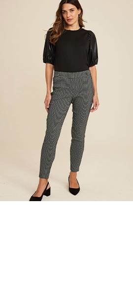 Women's Bi-Stretch Skinny Pants - A New Day™ Gray Plaid 18