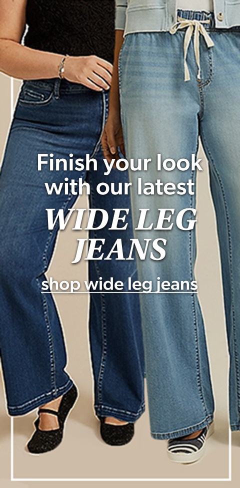 finish your look with our latest wide leg jeans. shop wide leg jeans