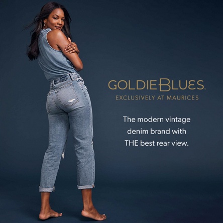 Plus Size Goldie Blues™ Brooklyn Relaxed Curvy High Rise Ripped Straight  Jean