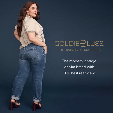 goldie blues. exclusively at msuriec. the modern vintage denim brand with the best rear view.