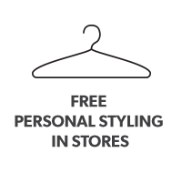 Free personal styling in stores. Hanger icon.